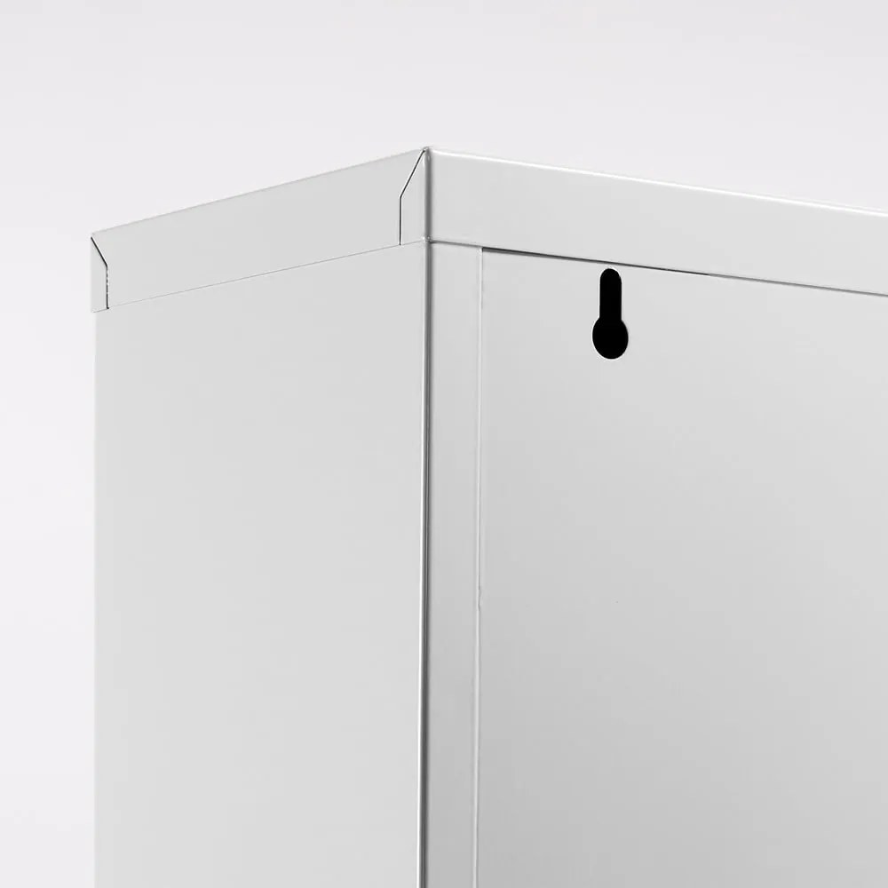 Biela kovová výklopná skrinka na topánky 50x136x15 cm Ode – Kave Home