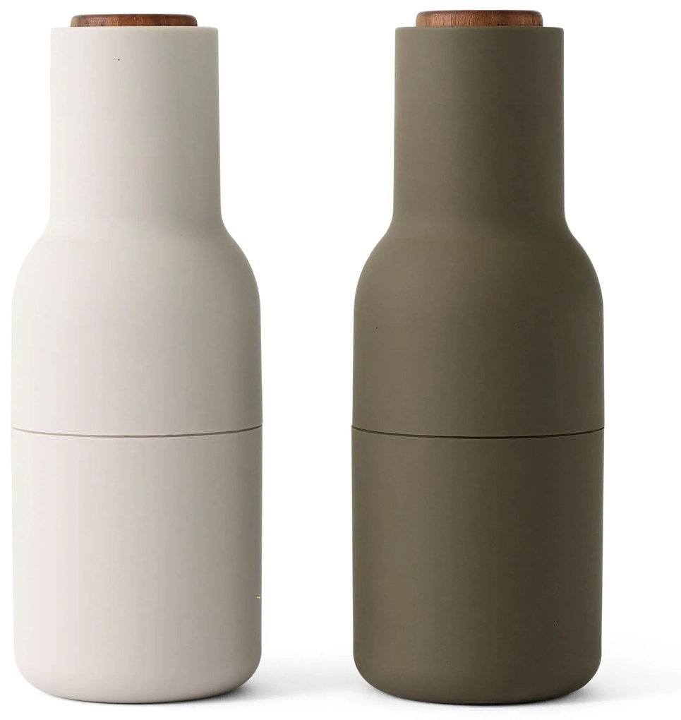 Audo Copenhagen Mlynček na soľ a korenie Bottle Hunting Green/Beige Walnut – set 2 ks