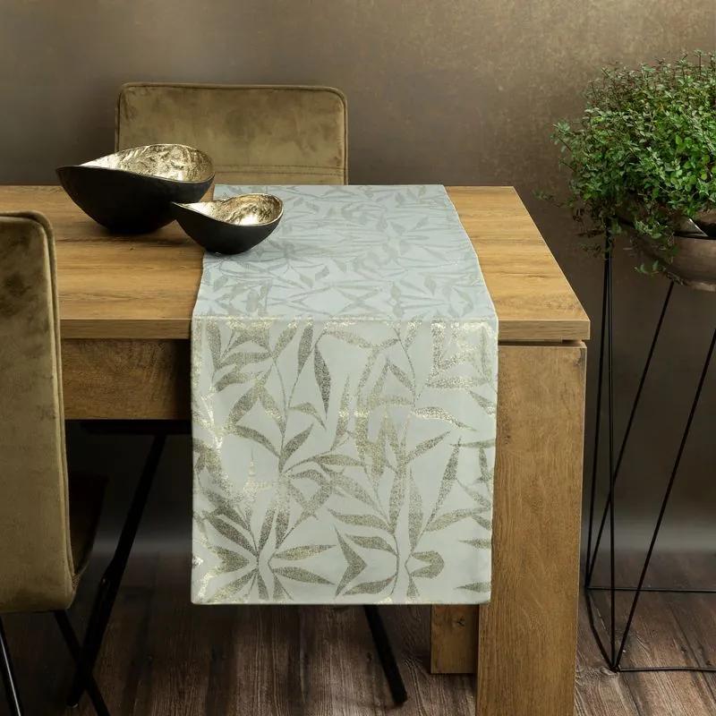 Dekorstudio Elegantný zamatový behúň na stôl BLINK 15 strieborný Rozmer behúňa (šírka x dĺžka): 35x220cm
