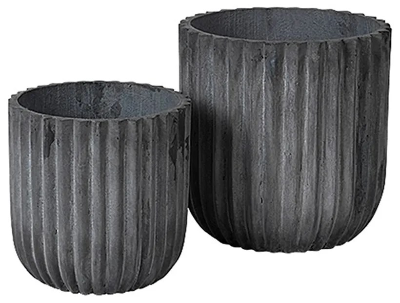 Květináč Broste FIBER V.37/29cm SET/2ks tmavě šedý