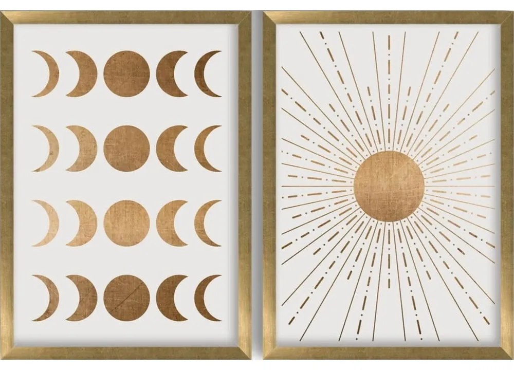 Plagát v ráme 38x53 cm Moon &amp; Sun – Wallity