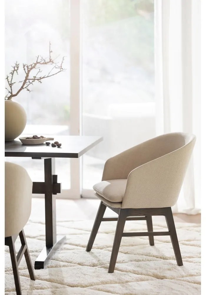 Béžové čalúnené jedálenské kreslá v súprave 2 ks Windham – Rowico