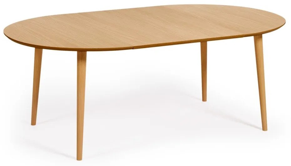 Rozkladací jedálenský stôl v dekore duba v prírodnej farbe ø 120 cm Oqui – Kave Home