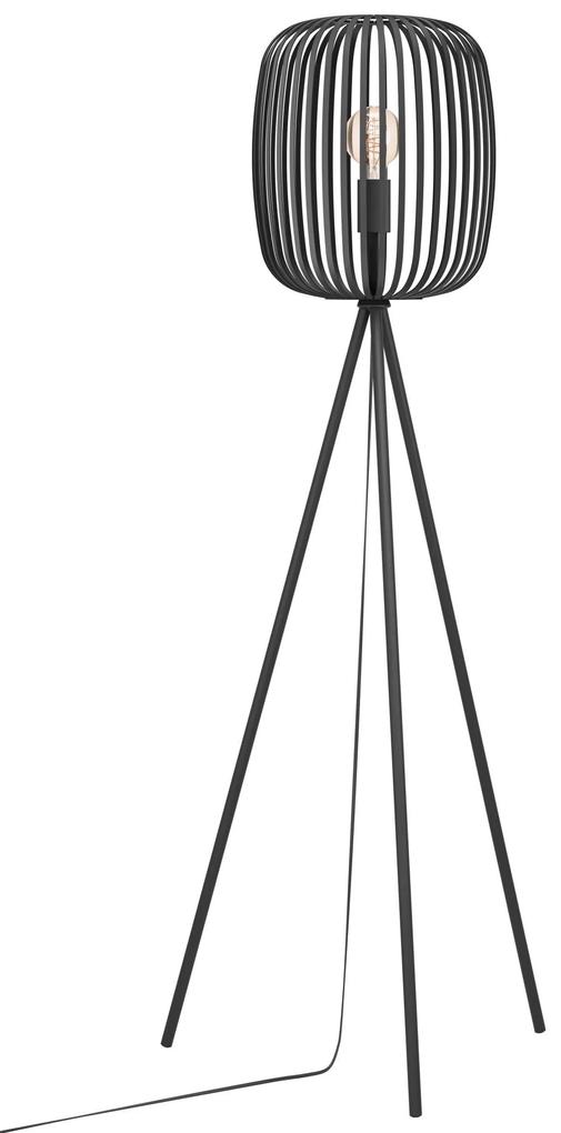 EGLO Moderná stojacia lampa trojnožka ROMAZZINA, 1xE27, 40W, čierna