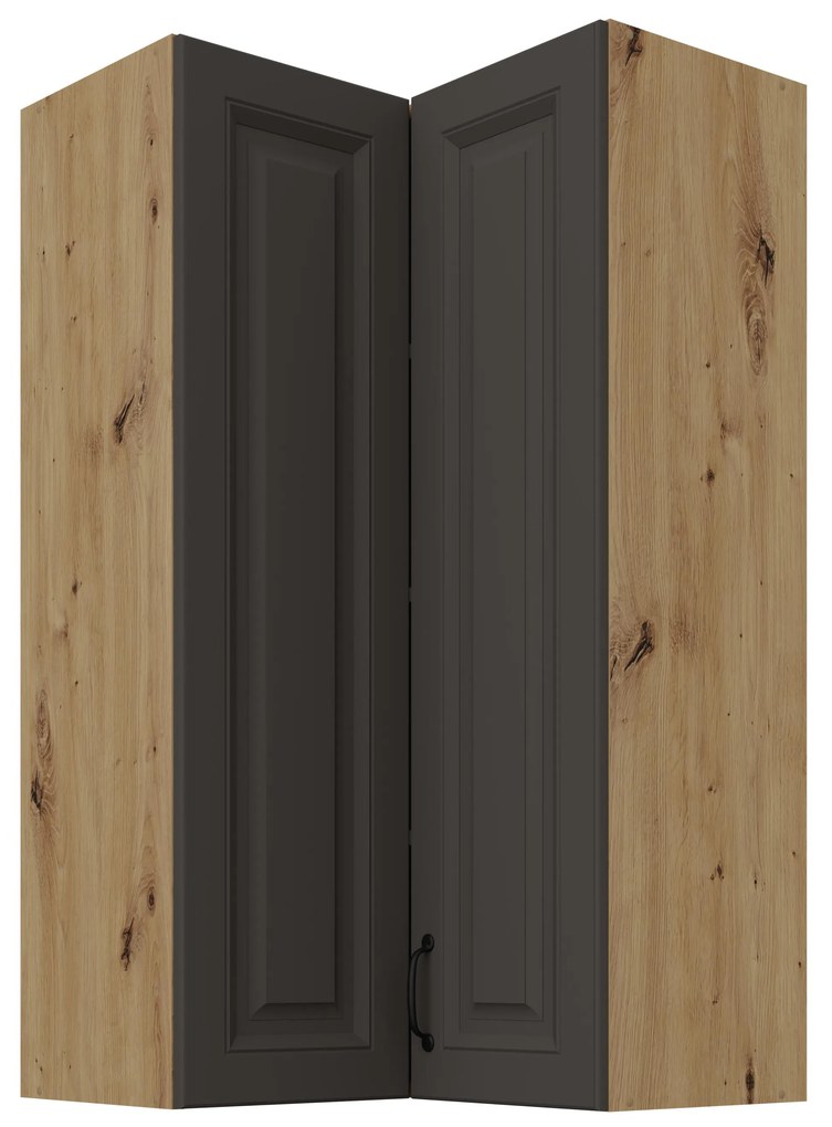 Horná rohová kuchynská skrinka Sheila 60 60 GN 108 2F 90 (korpus: dub artisan + front: grafit). Vlastná spoľahlivá doprava až k Vám domov. 1134901