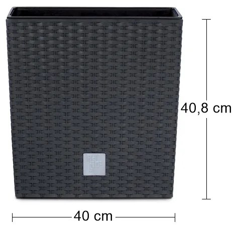 Plastový kvetináč DRTS400L 40 cm - antracit