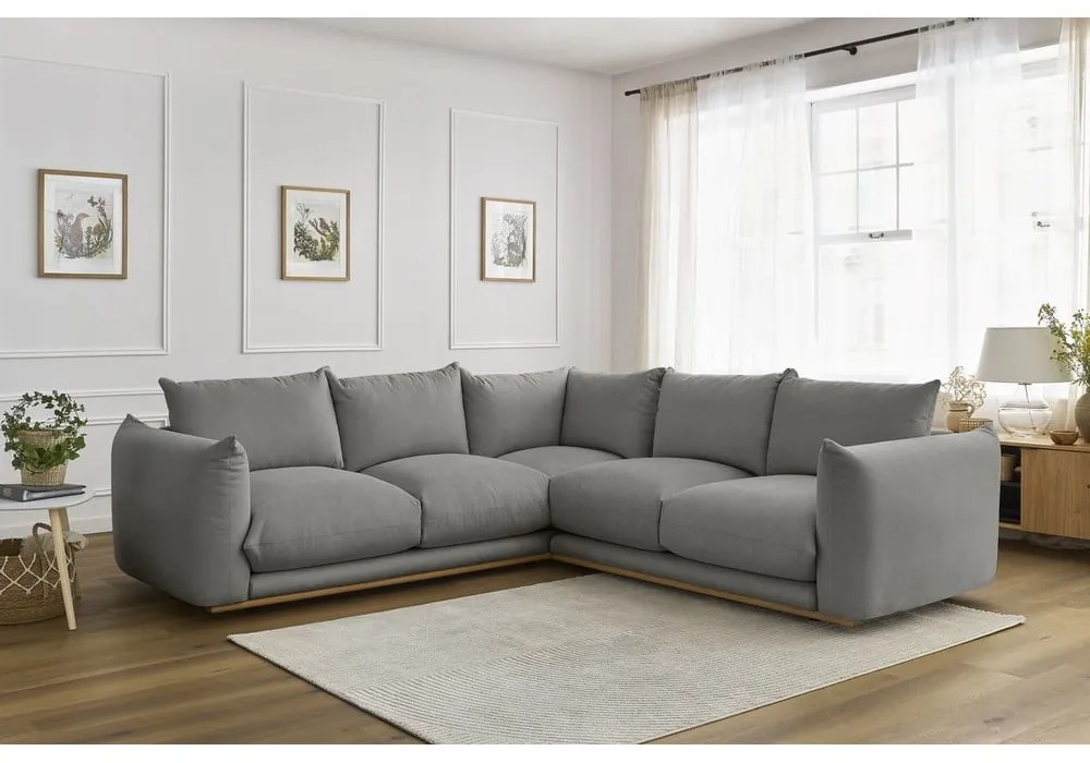 Sivá rohová pohovka Ernest – Bobochic Paris