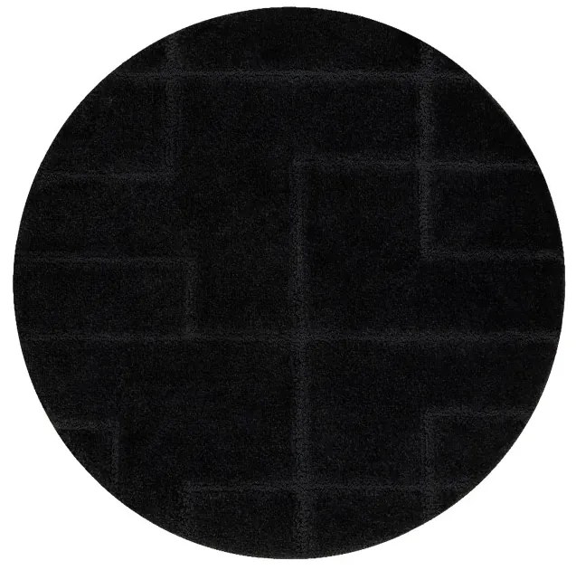 Kúpeľňový koberček SUPREME LINES línie, čierny kruh