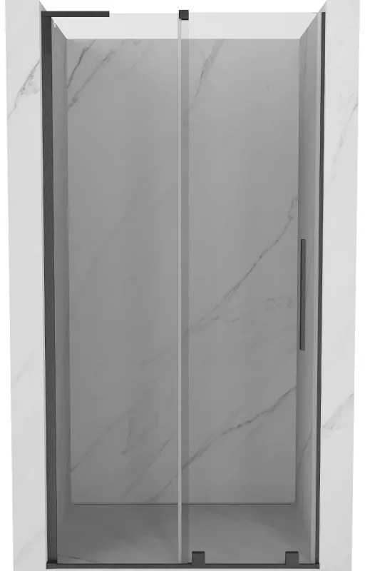 Mexen Velar L, posuvné sprchové dvere do otvoru 110 cm, 8mm číre sklo, grafit brúsený, 871-110-003-01-66