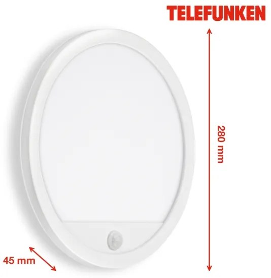 Telefunken 313706TF-LED Vonkajšie nástenné svietidlo so senzorom LED/15W/230V IP44