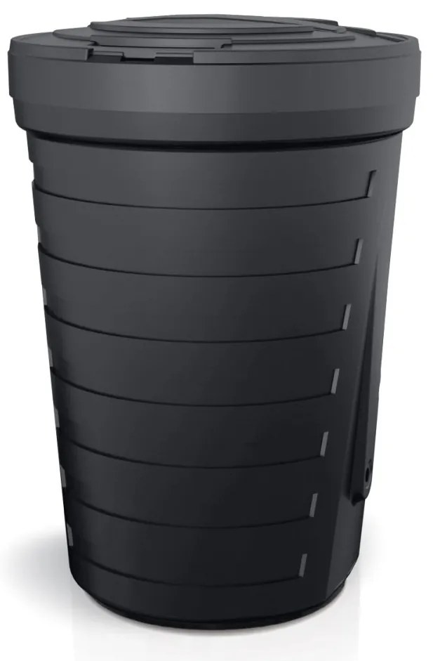 Sud na dažďovú vodu, priemer 64,8 cm, 210 l, čierna