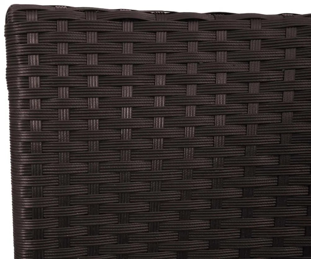 Záhradná lavica so stolíkom E24 - umelý ratan, 132cm - Hnedá, sedáky krémová