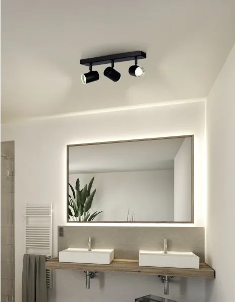 Eglo 901966 - Kúpeľňové bodové svietidlo CONSUMA 3xGU10/5W/230V IP44 čierna