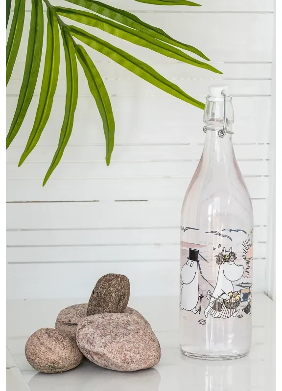 Sklenená fľaša Moomin Beach 1l