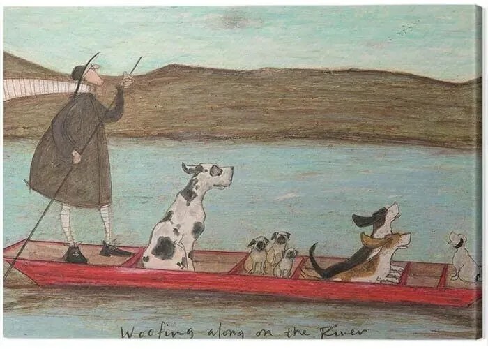 Obraz na plátne Sam Toft - Woofing Along on the Rinver, (30 x 40 cm)