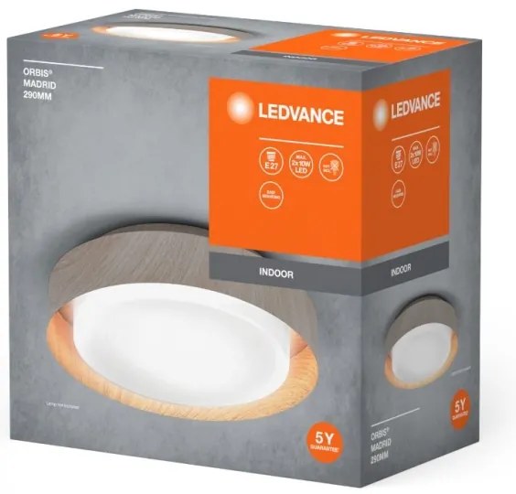 Ledvance - Stropné svietidlo ORBIS MADRID 2xE27/10W/230V drevo