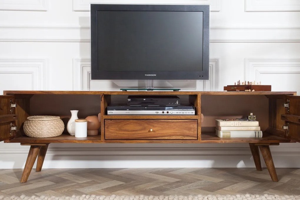 Dizajnový TV stolík Justice, 140 cm, sheesham