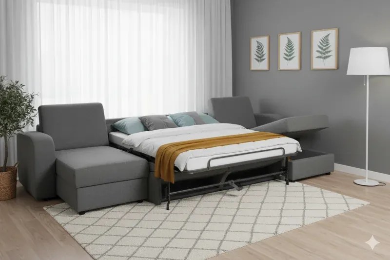 Rozkladacia sedacia súprava na každodenné spanie LIVORNO U, hnedá (penelope 04), 140