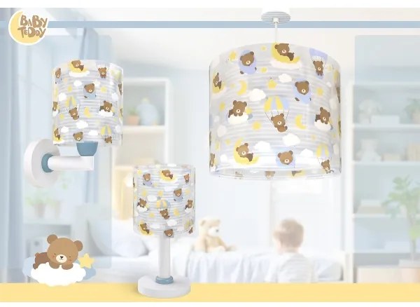 Dalber 41579T - Detská nástenná lampa BABY TEDDY 1xE27/15W/230V modrá