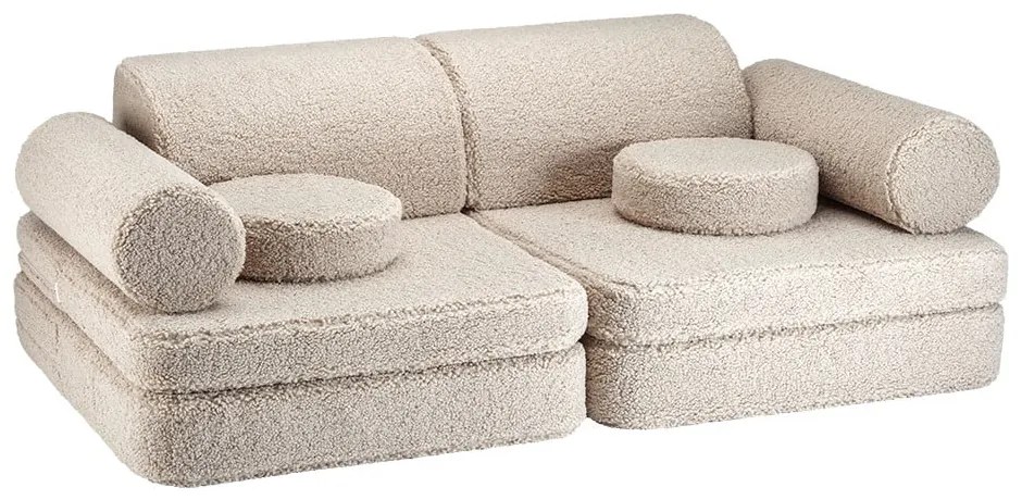 Svetlohnedá detská pohovka z textílie buklé 132 cm Settee – Wigiwama