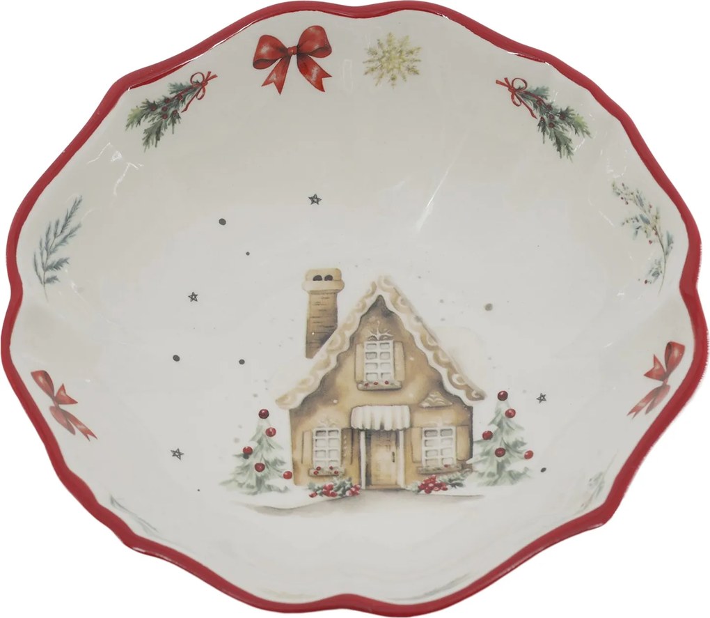 Vianočná keramická miska Chalet de Noël – Ø 14*4,5 cm / 300ml