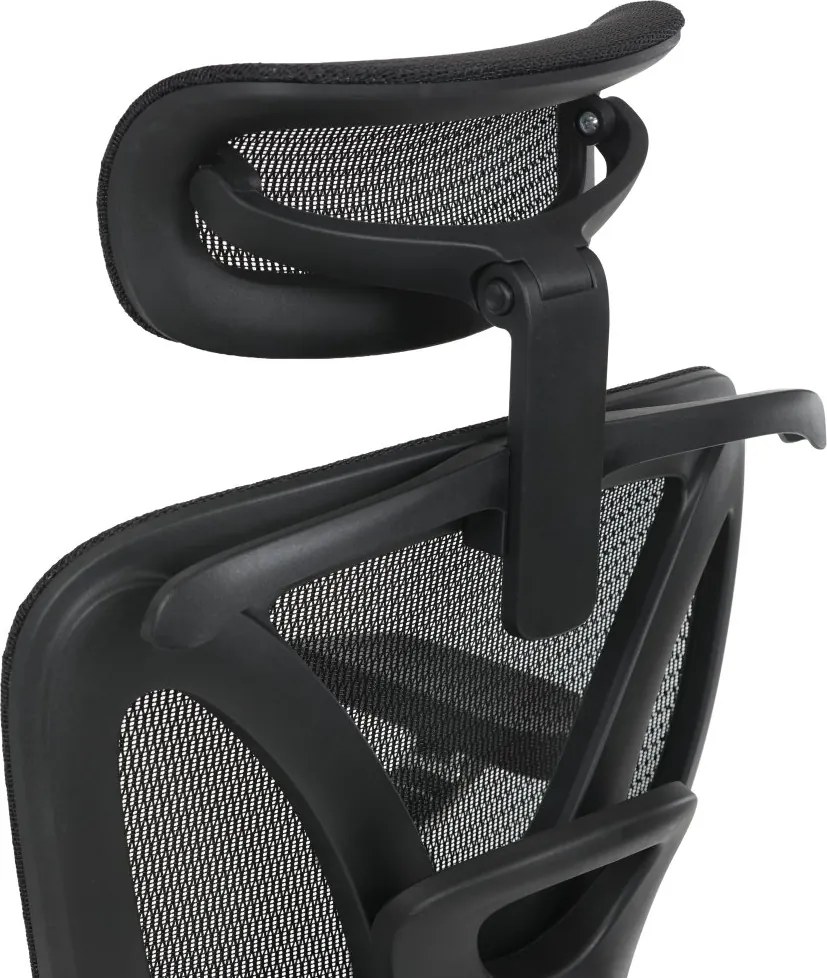 Kancelárska ergonomická stolička PORTE II — sieťovina, čierna