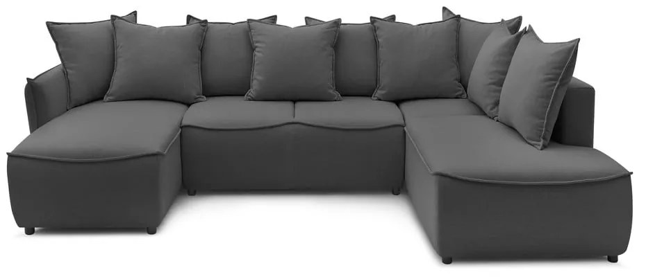 Tmavosivá rozkladacia rohová pohovka (pravý roh) Leon – Bobochic Paris