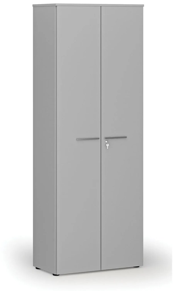 Kancelárska skriňa s dverami PRIMO GRAY, 2128 x 800 x 420 mm, sivá