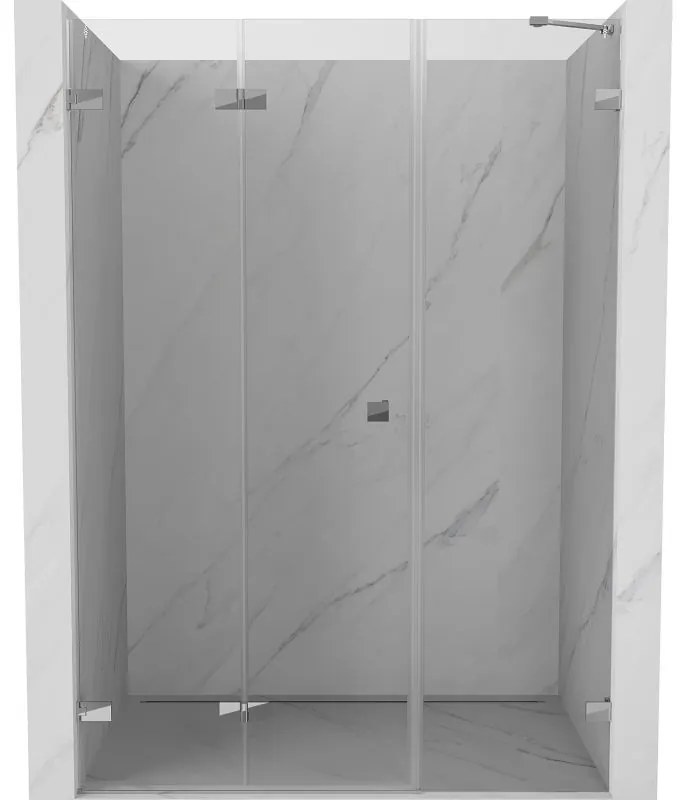 Mexen Lunar-F, skladacie ľavé sprchové dvere 130 cm, 8mm číre sklo, chrómový profil, 836S-130-050-01-00-L