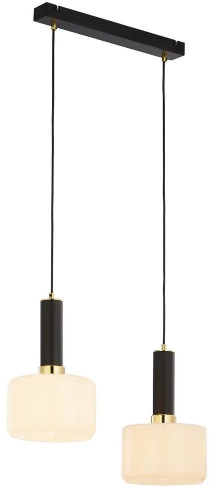 Jupiter 1853 - VA2 - Luster na lanku VANES 2xE27/60W/230V zlatá/čierna