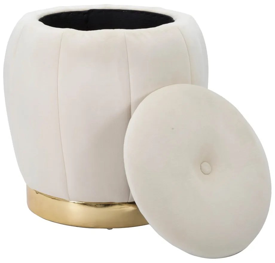 Krémový zamatový taburet Paris – Mauro Ferretti