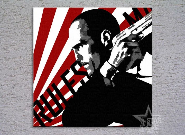 Ručne maľovaný POP Art obraz THE TRANSPORTER – KURIÉR | rôzne rozmery