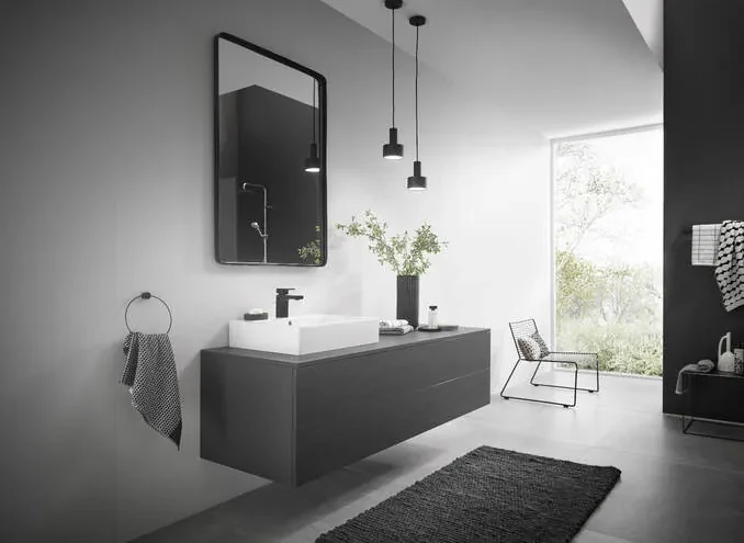 Hansgrohe Vernis Shape, umývadlová batéria s výpustom, EcoSmart, čierna matná, HAN-71561670