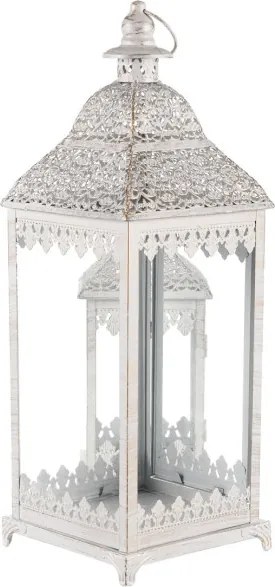 Set dvoch kovových lampášov biely JL326 (2 ks)
