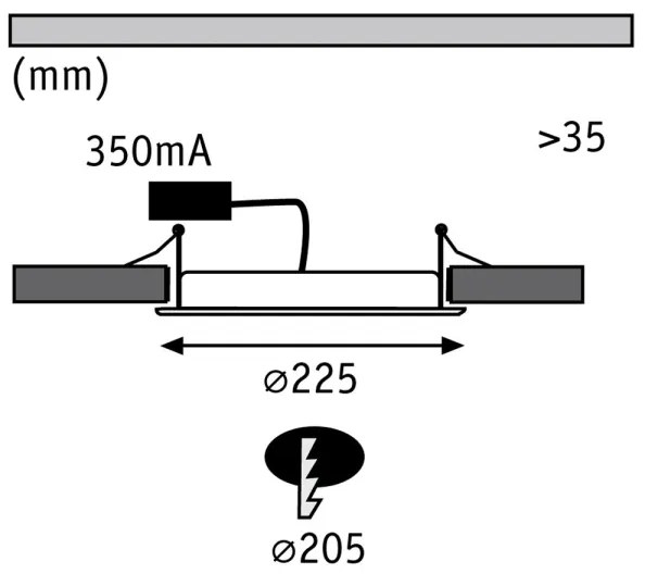 Paulmann 92034 - LED/14W Podhľadové svietidlo 230V