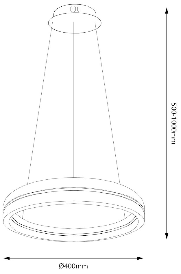 Závesné LED svietidlo Gravity, 1x LED 36w, 4000k, b