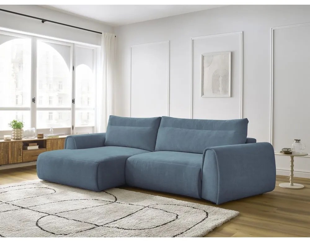 Modrá rohová pohovka Aden – Bobochic Paris