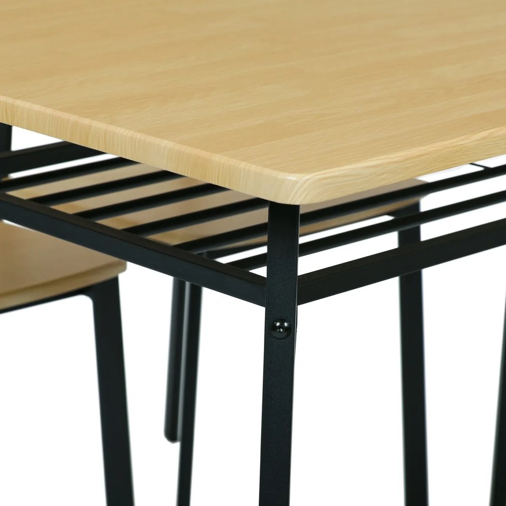 Jedálenský set Industrial so 4 stoličkami, 110 x70 x 76 cm, hnedý