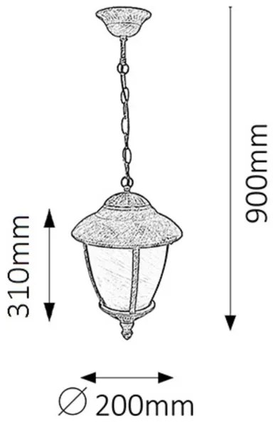 Rabalux 8479 - Vonkajší luster MADRID 1xE27/60W/230V
