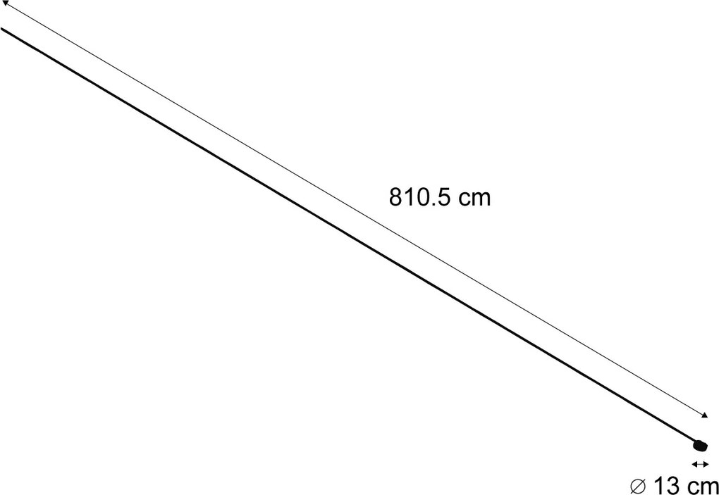 Moderný koľajnicový systém osvetlenia, čierny, 1-fázový, 800 cm, s okrúhlym zdrojom napájania - Magnetic