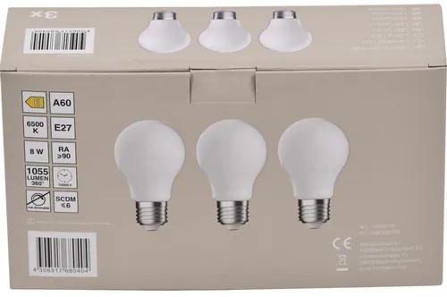 LED žiarovka A60 E27/8 W (75 W) 1055 lm 6500 K matná bal. - 3 ks