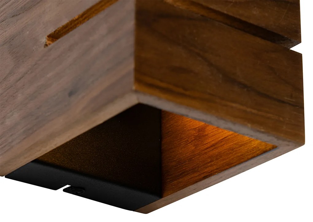 Rustikálna nástenná lampa z orechového dreva 9,7 - Transfer Groove