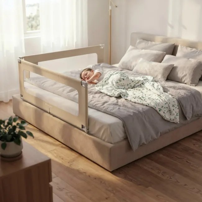 Bezpečnostná zábrana na posteľ Cover 48 béžová 180 cm