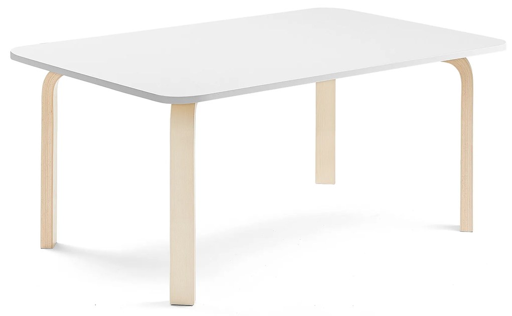 Stôl ELTON, 1200x800x530 mm, laminát - biela, breza