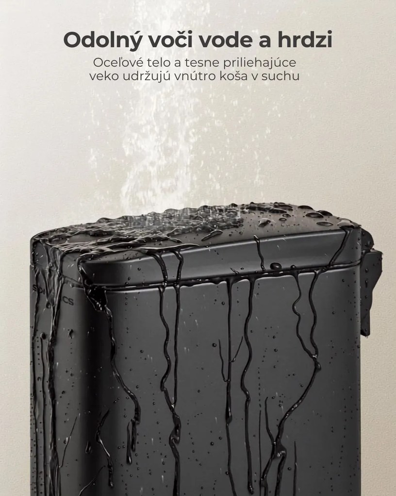 Odpadkový kôš do kúpeľne NORD, 5l, čierna SongmicsHome