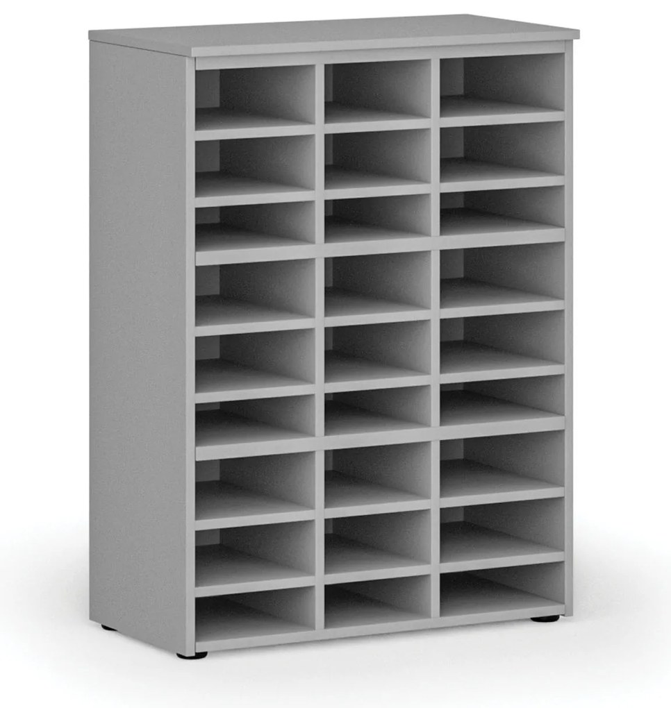Triediaci regál PRIMO GRAY, 800 x 420 x 1087 mm, 27 priehradok, sivý