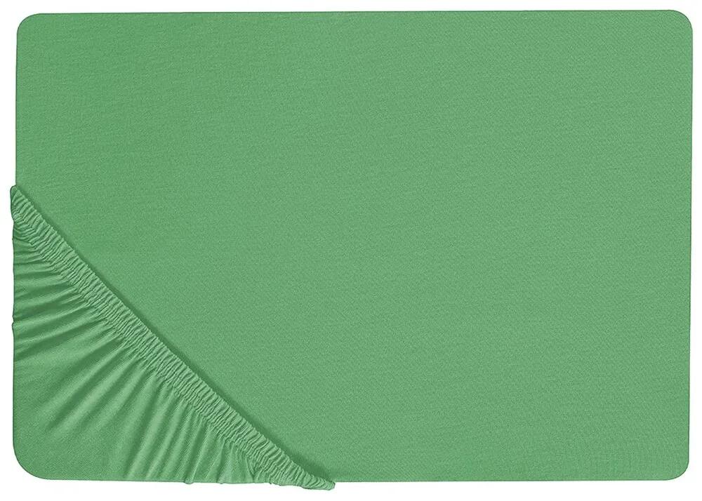 Bavlnená posteľná plachta 200 x 200 cm zelená JANBU Beliani