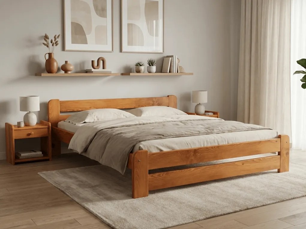 Posteľ Laura 120 x 200 cm, jelša Rošt: Bez roštu, Matrac: Matrac COCO MAXI 20 cm