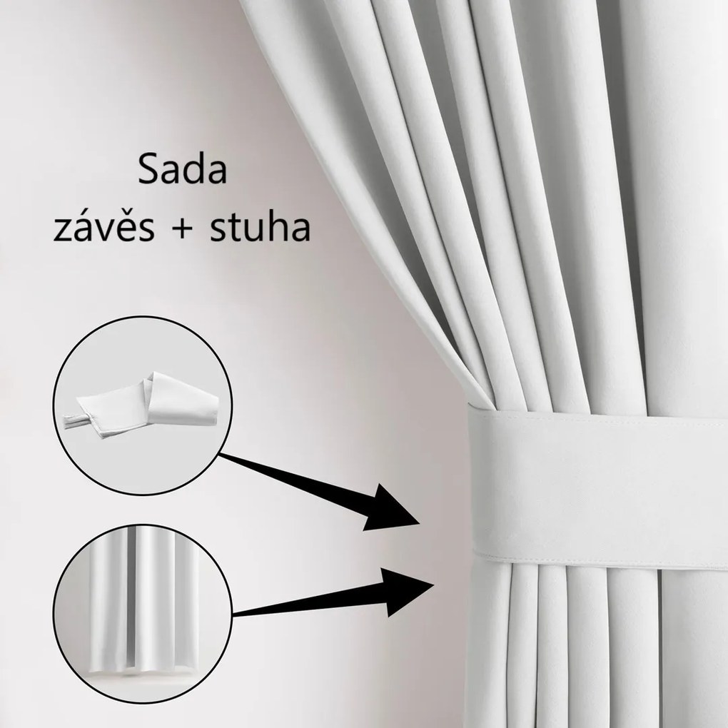 Záves AmeliaHome Blackout s priechodkami 140x175 cm svetlosivý