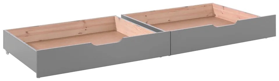 Sivé zásuvky pod detskú posteľ 2 ks PINO – Vipack